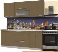 Кухня Интерлиния Мила Пластик 1.3 В (капучино глянец/опал светлый) картинка