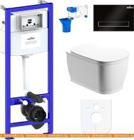 Унитаз Lavinia Boho Relfix Bell Pro Rimless 7 в 1 87040040 (черный пластик) картинка