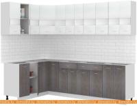Кухня Кортекс-мебель Корнелия Экстра 1.5x2.8 без столешницы (белый/береза) картинка