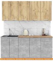 Кухня Интерлиния Мила Лайт 1.8-60 (дуб золотой-бетон-дуб бунратти) картинка