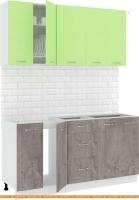Кухня Кортекс-мебель Корнелия Лира 1.6 без столешницы (зеленый/оникс) картинка