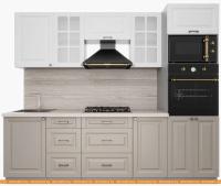 Кухня Интерлиния Мила Деко 2.5 (белый-луна-травертин серый) картинка