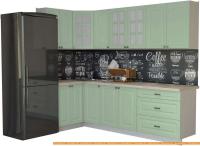 Кухня Интерлиния Мила Деко 1.2x2.6 (мята/травертин серый) картинка