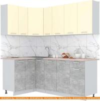 Кухня Интерлиния Мила Лайт 1.2x2.1 (ваниль-бетон-травертин) картинка