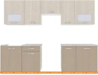 Кухня ВерсоМебель Эко-5 2.6 (крослайн латте/крослайн карамель) картинка