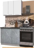 Кухня Интерлиния Мила Пластик 1.0 А (мрамор/белый глянец/кастилло темный) картинка