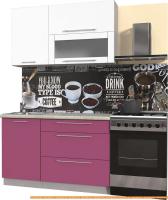Кухня Интерлиния Мила Пластик 2.1 В (гортензия глянец/белый глянец/опал светл.) картинка