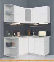 Кухня Интерлиния Мила Матте 1.5x1.4 А правая (белый-белый-опал светлый) картинка