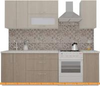 Кухня ВерсоМебель ВерсоЛайн 6-1.8 (крослайн латте/крослайн карамель) картинка