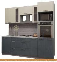 Кухня Интерлиния Мила Gloss 2.3 (ваниль-асфальт) картинка