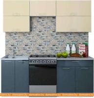 Кухня Интерлиния Мила Gloss 60-20 (ваниль/асфальт) картинка