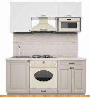 Кухня Интерлиния Мила Деко 1.7 (белый-луна-травертин серый) картинка