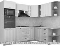 Кухня Интерлиния Мила Деко 1.88x2.4 правая (луна-луна-травертин серый) картинка