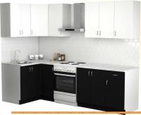 Кухня S-Company Клео лайт 1.2x2.1 левая (черный/белый) картинка