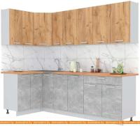 Кухня Интерлиния Мила Лайт 1.2x2.5 (дуб золотой-бетон-дуб бунратти) картинка
