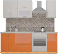 Кухня ВерсоМебель ВерсоЛайн 8-1.6 (белый 001/манго 007) картинка