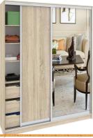 Шкаф-купе Кортекс-мебель Сенатор ШК11-45 Классика ДСП с зеркалом (дуб сонома) картинка