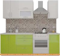 Кухня ВерсоМебель ВерсоЛайн 4-1.6 (белый 001/лайм яркий 026) картинка