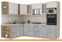 Кухня Интерлиния Мила 1.88x2.8 левая (вудлайн кремовый-бетон-бискайская сосна) картинка