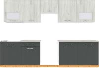 Кухня ВерсоМебель Эко-5 2.9 (дуб крафт белый/антрацит) картинка