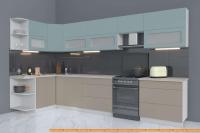 Кухня Интерлиния Мила Матте 1.5x3.6 Б левая (океан/луна/травертин серый) картинка