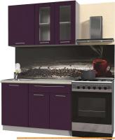 Кухня Интерлиния Мила Пластик 1.3 Б (слива глянец/опал светлый) картинка