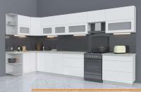 Кухня Интерлиния Мила Матте 1.5x4.0 Б левая (белый/белый/опал светлый) картинка