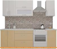 Кухня ВерсоМебель ВерсоЛайн 4-1.8 (белый 001/капучино 103) картинка