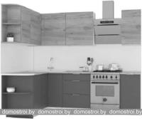 Кухня Интермебель Микс Топ-11 1.9x1.5м прав (графит сер-дуб крафт зол-ателье св.) картинка