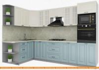 Кухня Интерлиния Мила Деко 1.68x3.0 левая (слоновая кость-океан-опал светлый) картинка