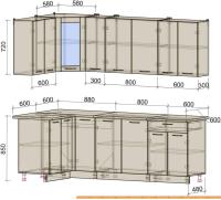 Кухня Интерлиния Мила 12x23 (антрацит/вудлайн кремовый) картинка