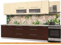 Кухня Интерлиния Мила Пластик 2.8 В (шоколад глянец-ваниль глянец-опал светлый) картинка