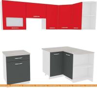 Кухня ВерсоМебель Эко-5 1.2x2.1 правая (антрацит/красный чили) картинка