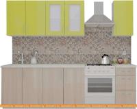 Кухня ВерсоМебель ВерсоЛайн 1-2.0 (зеленый лайм/ясень шимо светлый) картинка