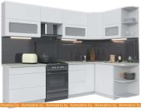 Кухня Интерлиния Мила Матте 1.5x2.8 Б правая (белый-белый-опал светлый) картинка