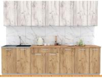 Кухня Интерлиния Мила Лайт 2.7 (дуб белый-дуб золотой-дуб бунратти) картинка