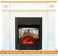 Комплект камина Smolcom Brighton STD-ASP с Royal Flame Majestic FX M Black (бел, золото) картинка