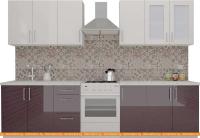 Кухня ВерсоМебель ВерсоЛайн 3-2.4 (белый 001/фиолетовый 014) картинка