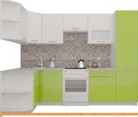 Кухня ВерсоМебель ЭкоЛайт-6 1.3x2.8 левая (белый/лайм яркий) картинка