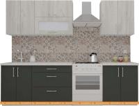 Кухня ВерсоМебель ВерсоЛайн 6-2.1 (дуб крафт белый/антрацит) картинка