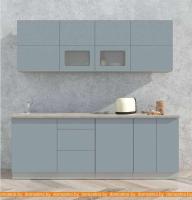 Кухня Интерлиния Мила Матте 2.2 А (океан/океан/травертин серый) картинка