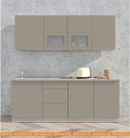 Кухня Интерлиния Мила Матте 2.1 А (луна/луна/травертин серый) картинка