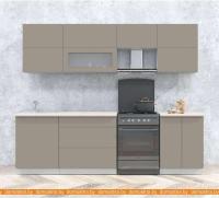 Кухня Интерлиния Интерлиния Мила Матте 2.6 Б (луна/луна/травертин серый) картинка