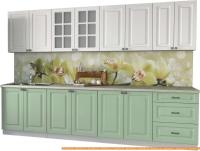 Кухня Интерлиния Мила Деко 3.0 А (мята/белый/опал светлый) картинка