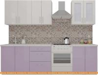 Кухня ВерсоМебель ВерсоЛайн 3-2.1 (белый 001/вереск 010) картинка