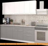 Кухня Кастанье Марта 2.0 (белый глянец/серый пыльный) картинка