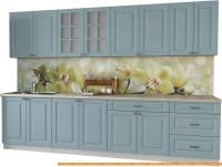 Кухня Интерлиния Мила Деко 3.0 Б (океан/травертин серый) картинка