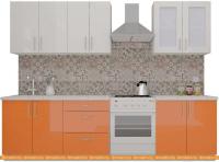 Кухня ВерсоМебель ВерсоЛайн 3-2.2 (белый 001/манго 007) картинка