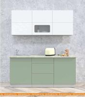 Кухня Интерлиния Мила Матте 1.8 А (белый/мята/опал светлый) картинка