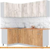 Кухня Интерлиния Мила Лайт 1.2x2.1 (дуб белый-дуб золотой-дуб бунратти) картинка